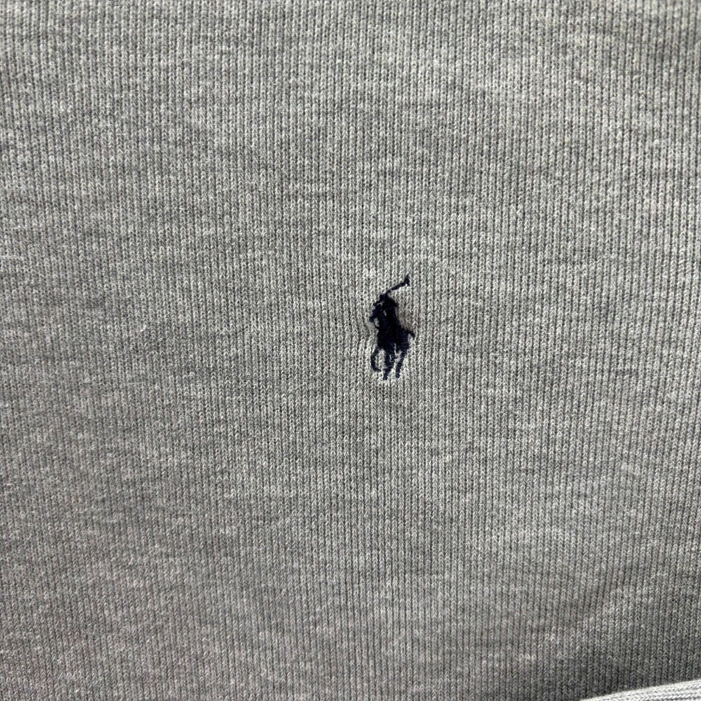 Polo Ralph Lauren Mens V-Neck Sweater Gray Cotton Ribbed Knit Pony Logo Size M - Picture 3 of 8